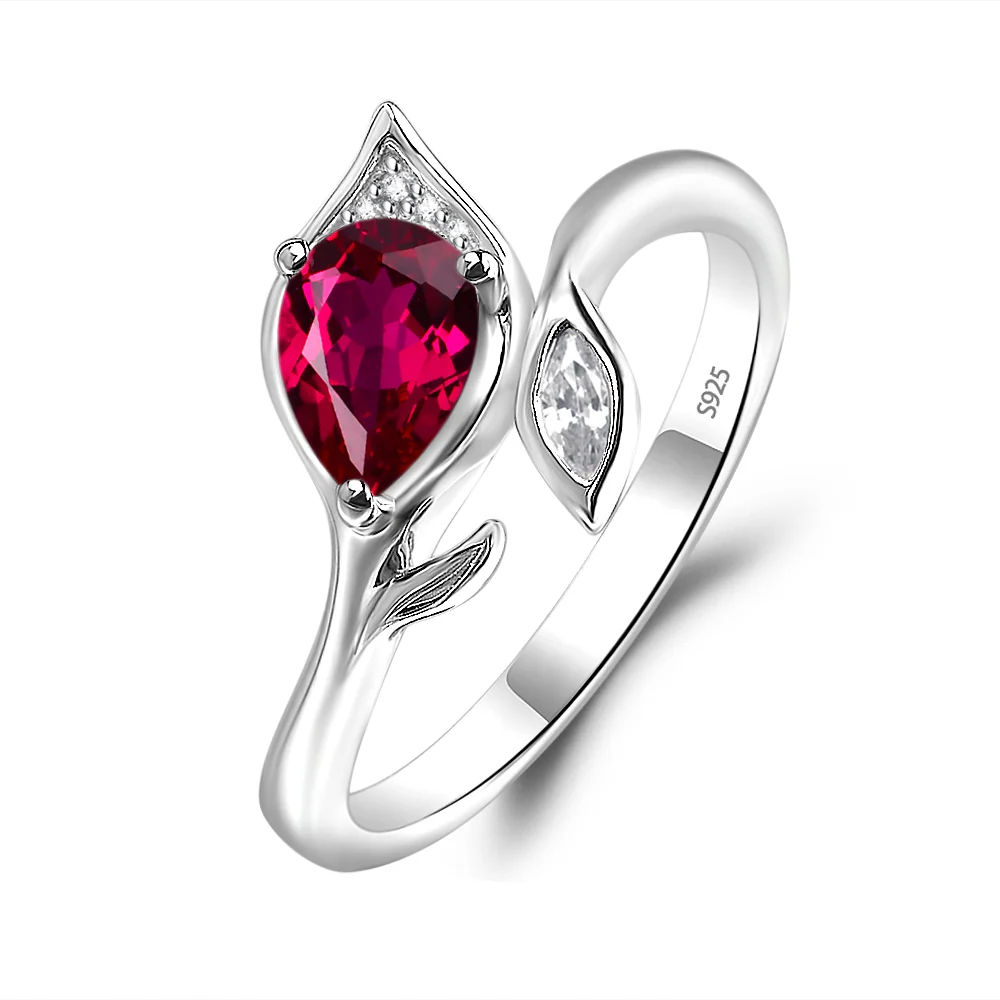 Ruby Leaf Design Ring