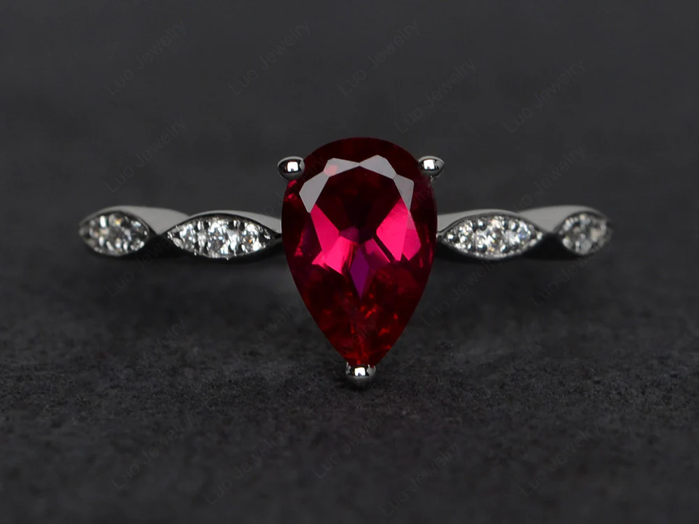 Pear Shaped Ruby Ring