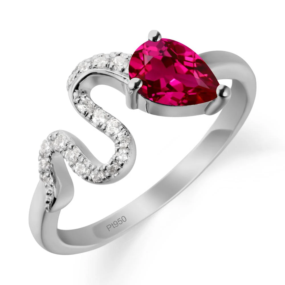 Pear Shaped Ruby Snake Ring - Image 8