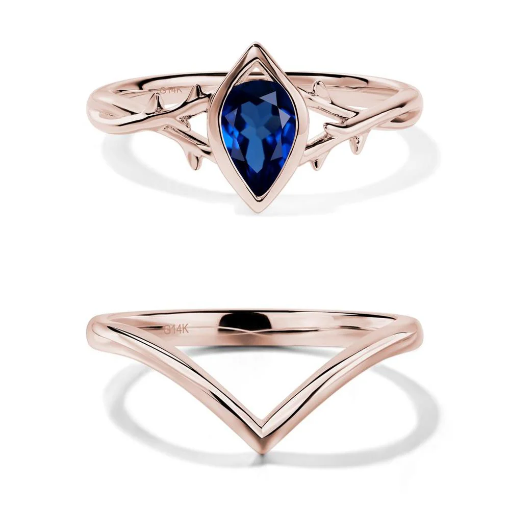 Sapphire Twig Bezel Set Ring - Image 11