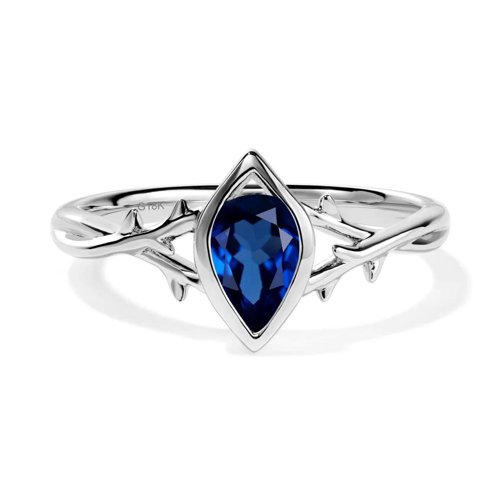 Sapphire Twig Bezel Set Ring - Image 4