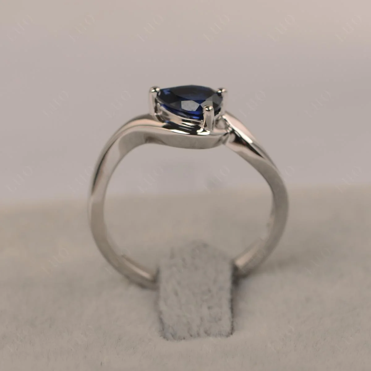Sapphire Pear Solitaire Ring - Image 11