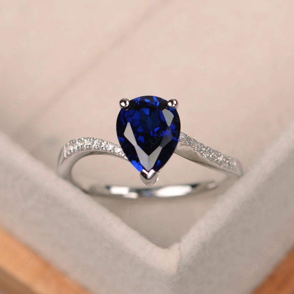 Pear Shaped Sapphire Bypass Ring