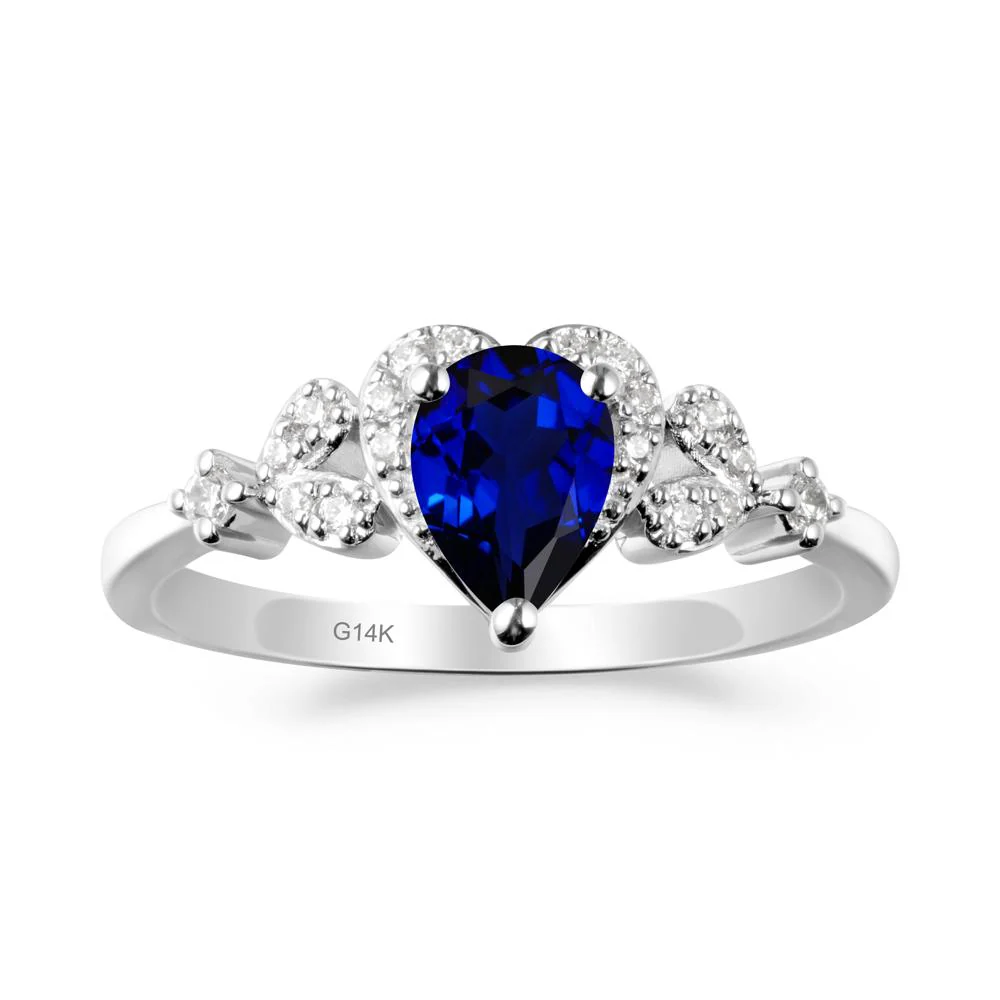 Pear Shaped Sapphire Heart Ring