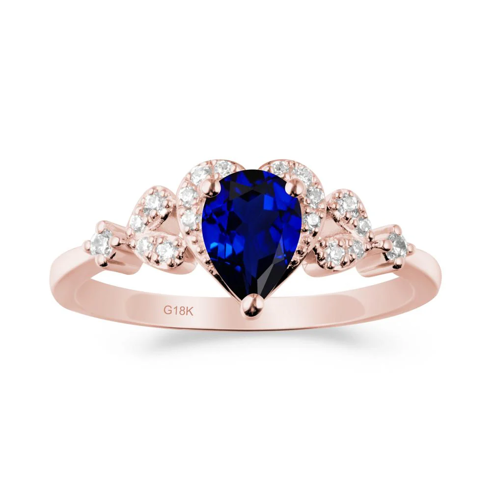 Pear Shaped Sapphire Heart Ring - Image 4
