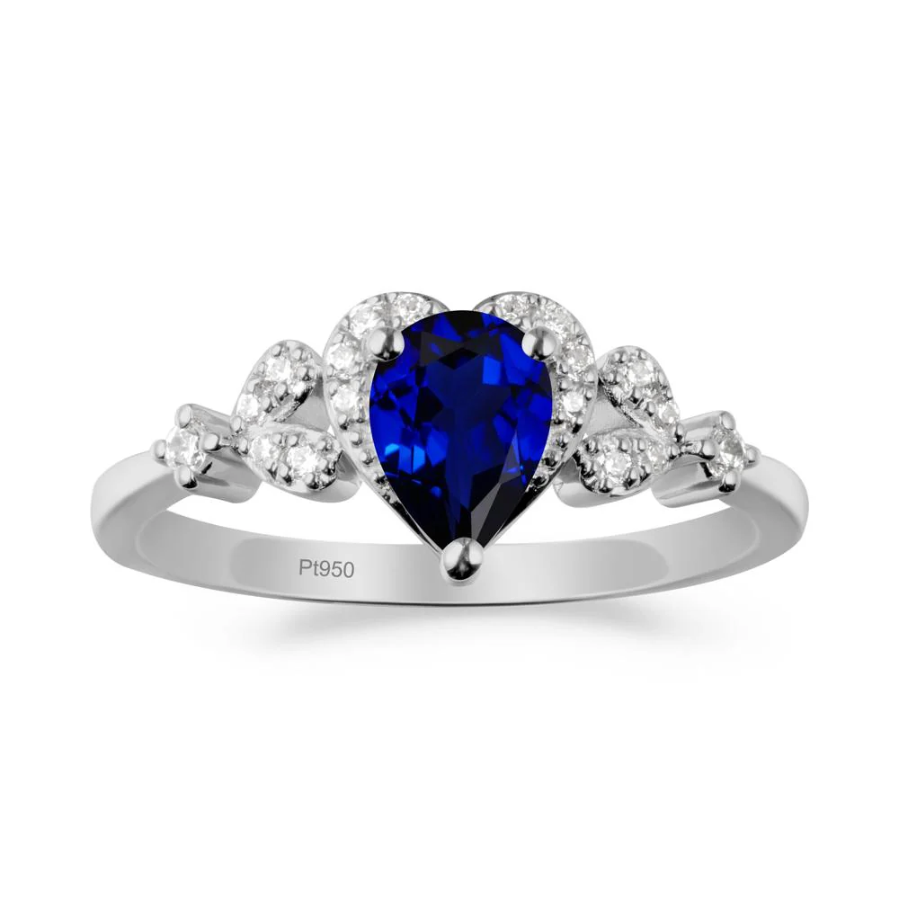 Pear Shaped Sapphire Heart Ring - Image 5