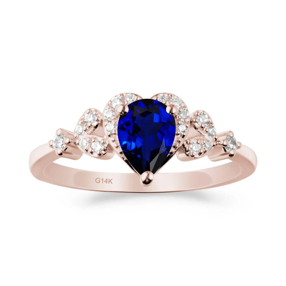 Pear Shaped Sapphire Heart Ring - Image 7