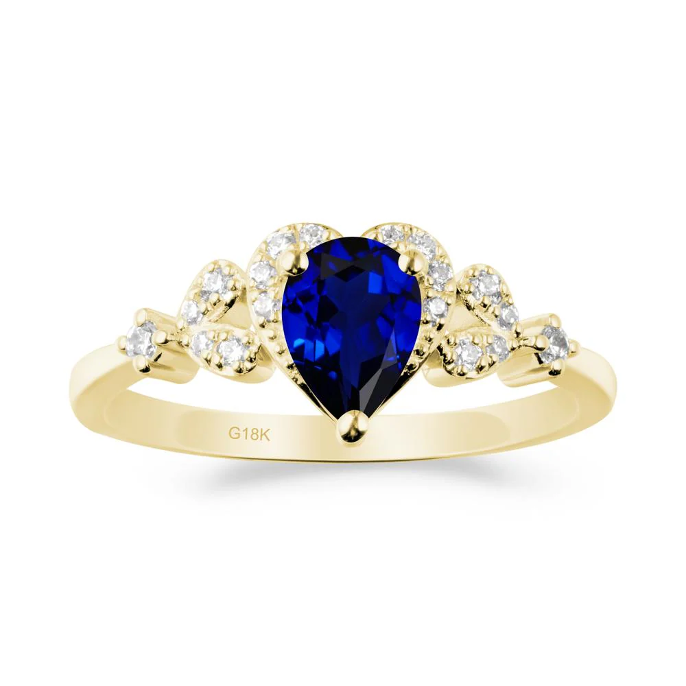 Pear Shaped Sapphire Heart Ring - Image 8