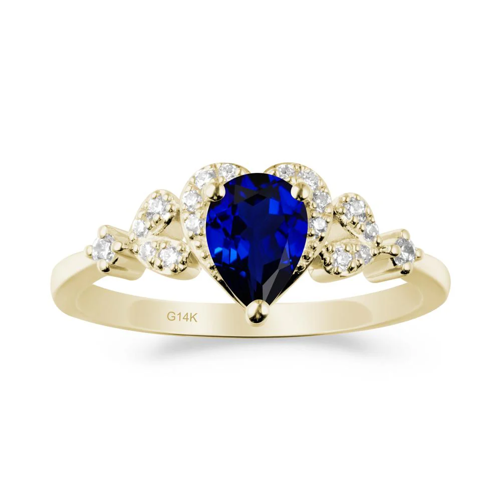 Pear Shaped Sapphire Heart Ring - Image 9