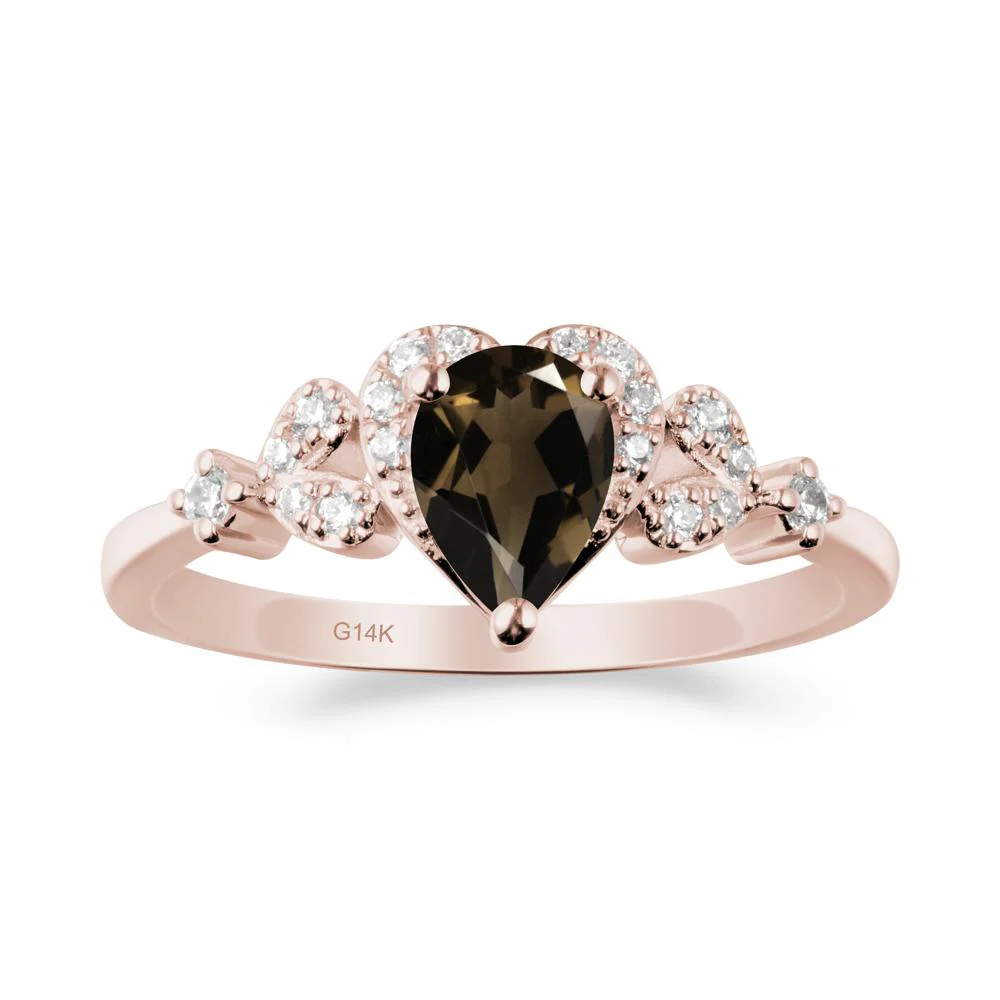 Pear Shaped Smoky Quartz Heart Ring - Image 3