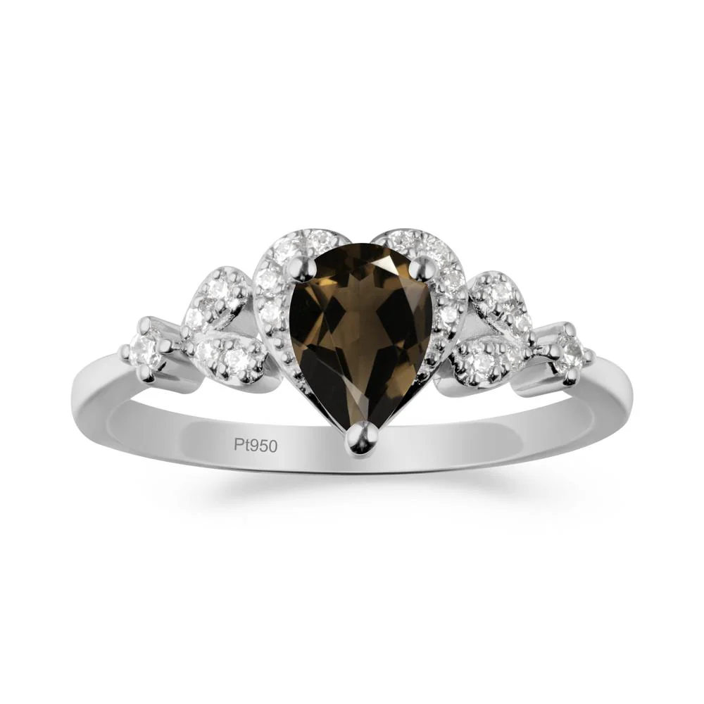 Pear Shaped Smoky Quartz Heart Ring - Image 8