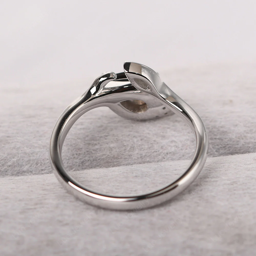 Smoky Quartz Leaf Design Ring - Image 4