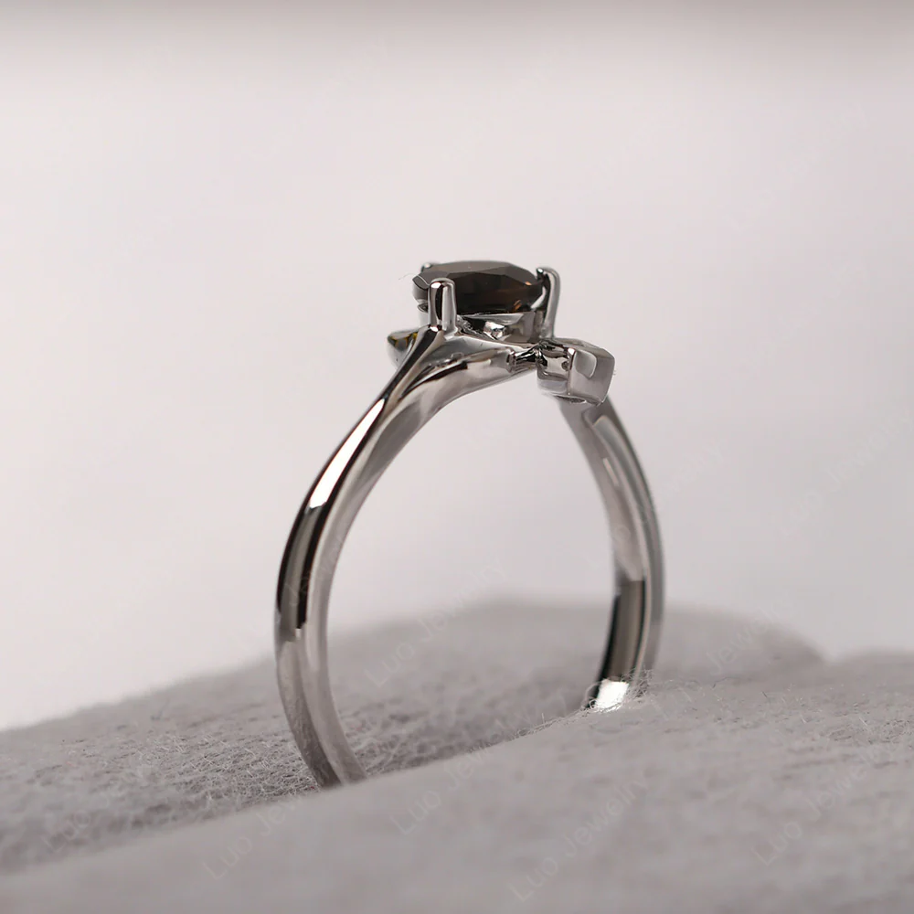 Smoky Quartz Leaf Design Ring - Image 5