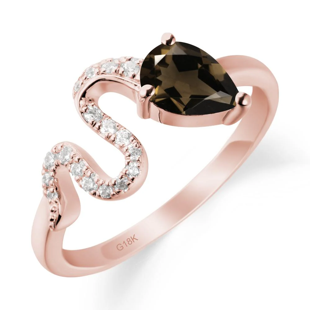 Pear Shaped Smoky Quartz Serpent Ring - Image 5