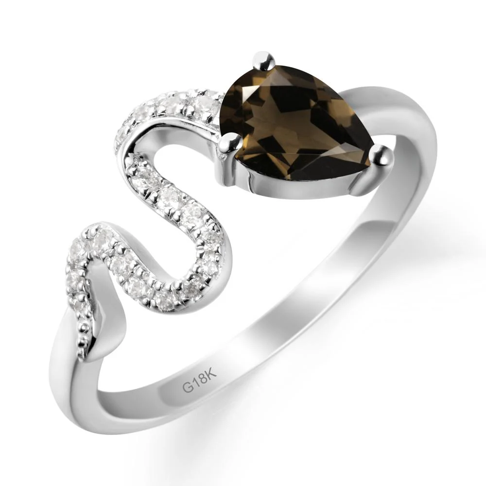 Pear Shaped Smoky Quartz Serpent Ring - Image 6