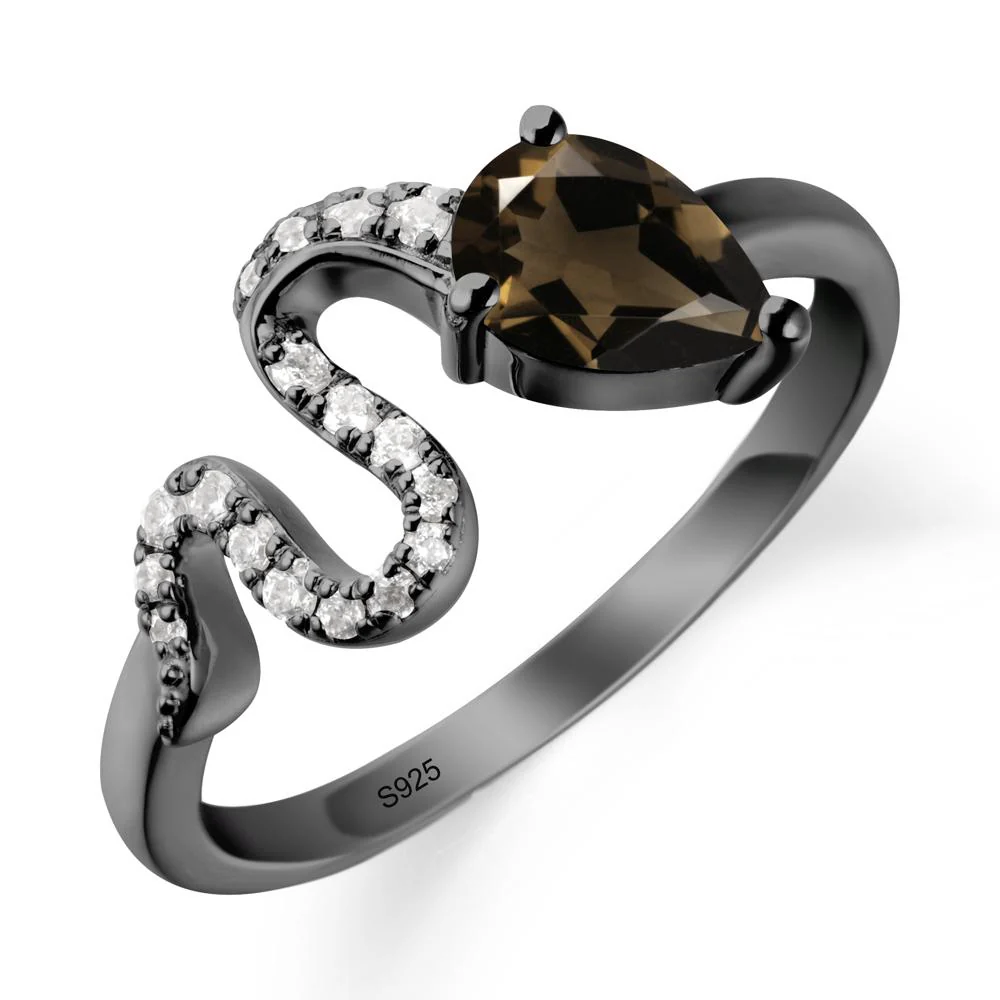 Pear Shaped Smoky Quartz Serpent Ring - Image 8