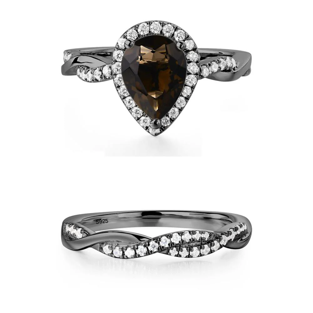 Smoky Quartz Twisted Band Engagement Ring - Image 11