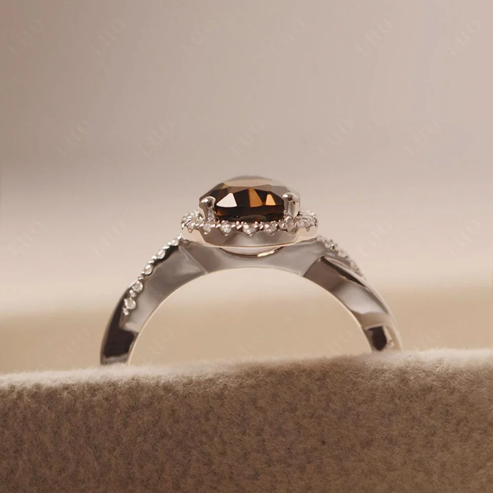 Smoky Quartz Twisted Band Engagement Ring - Image 32