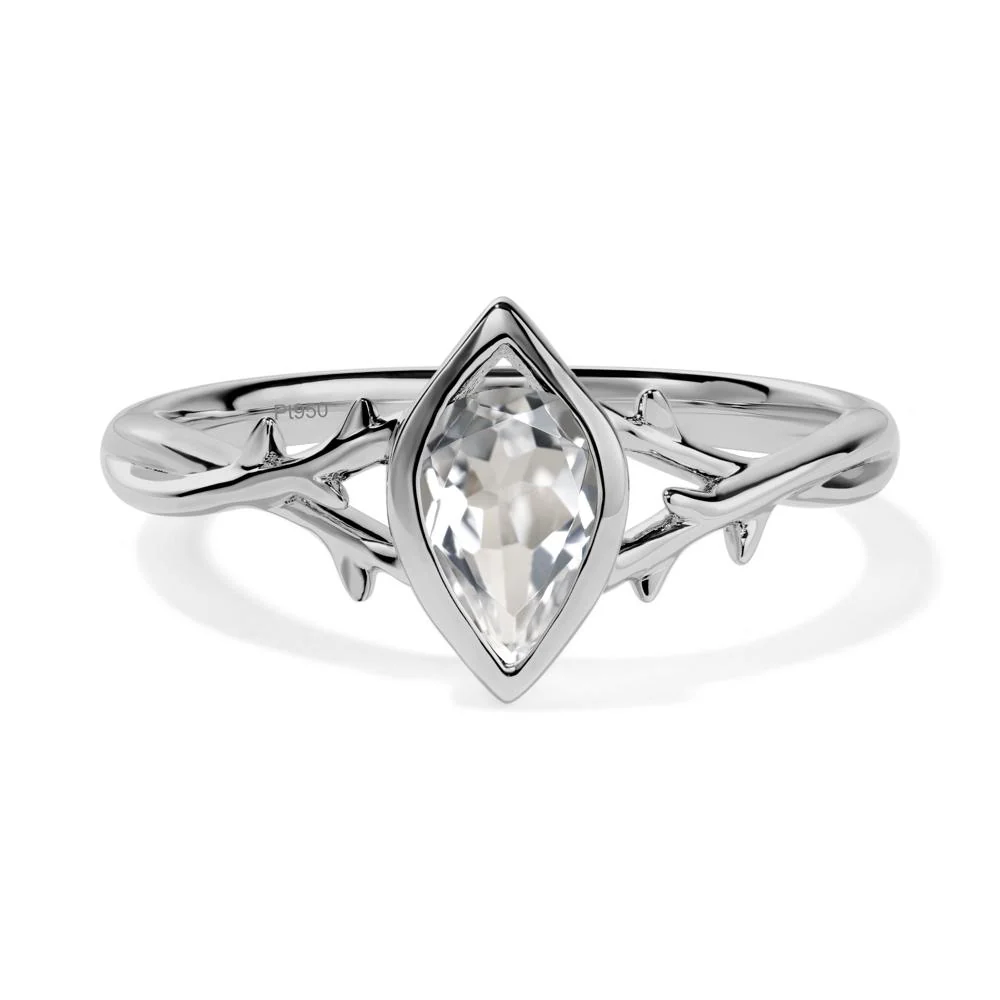White Topaz Twig Bezel Set Ring - Image 8
