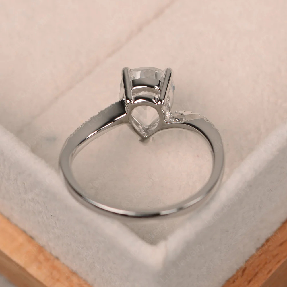 Pear Shaped White Topaz Bypass Ring - Image 3