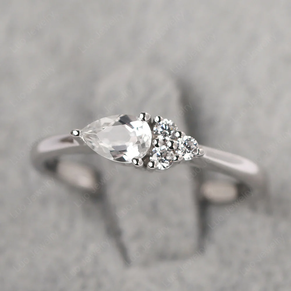 Petite White Topaz Ring
