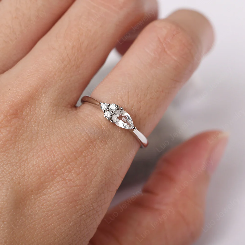 Petite White Topaz Ring - Image 5