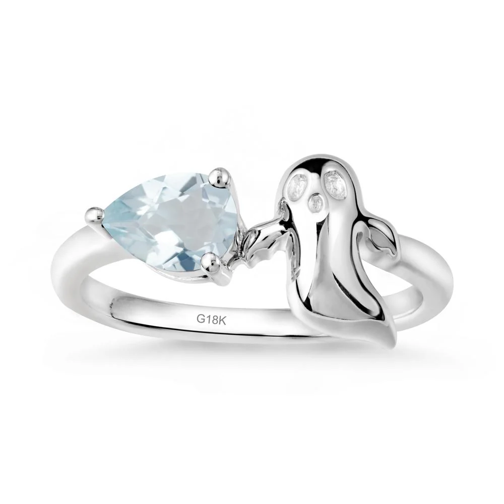 Pear Shapped Aquamarine Gothic Ring - Image 5