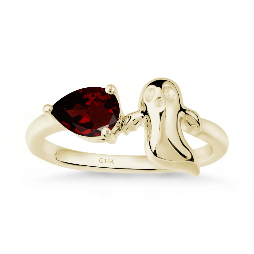 Pear Shapped Garnet Gothic Ring