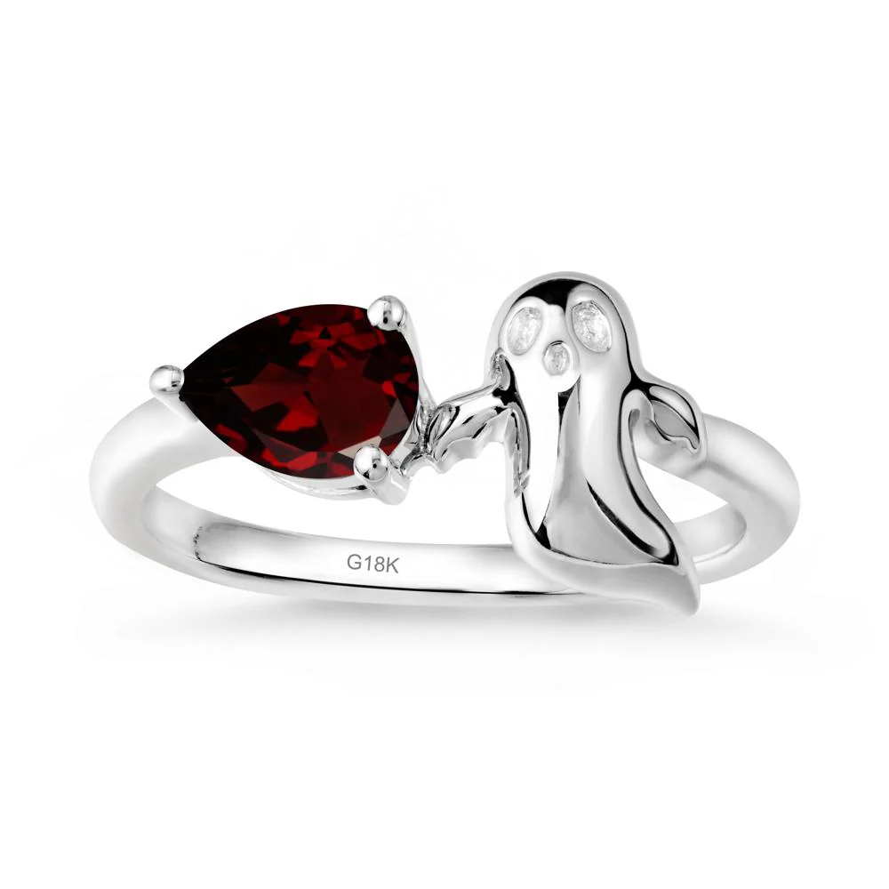Pear Shapped Garnet Gothic Ring - Image 5