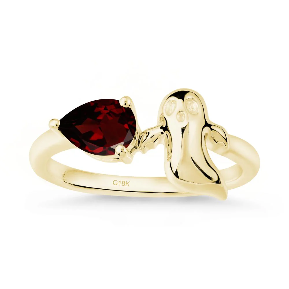 Pear Shapped Garnet Gothic Ring - Image 6