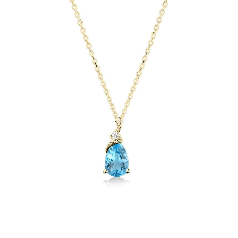Pear Swiss Blue Topaz Serpent Necklace - Image 6