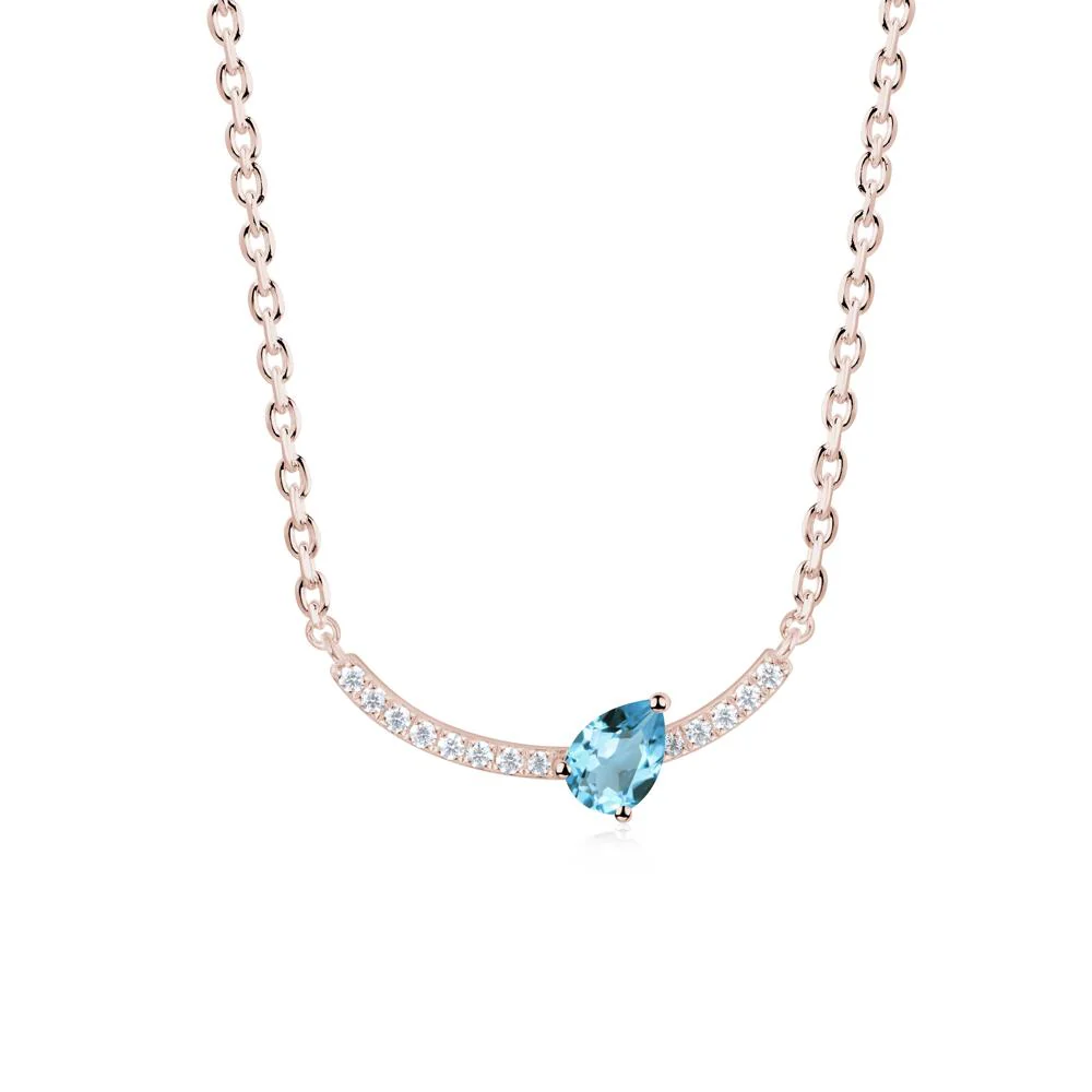 Pear Swiss Blue Topaz Smile Necklace - Image 3