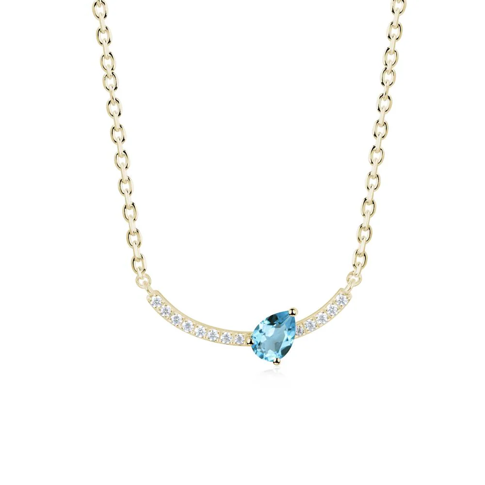 Pear Swiss Blue Topaz Smile Necklace - Image 4
