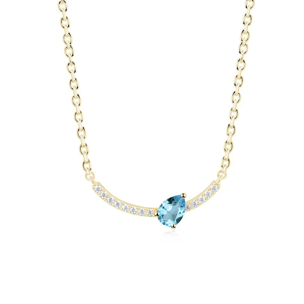Pear Swiss Blue Topaz Smile Necklace - Image 6
