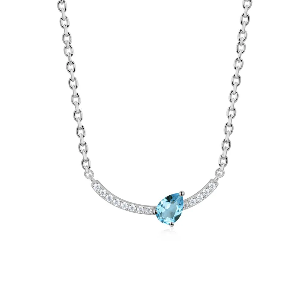 Pear Swiss Blue Topaz Smile Necklace - Image 8