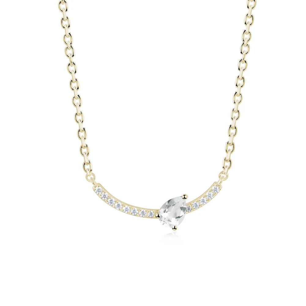 Pear White Topaz Smile Necklace - Image 4