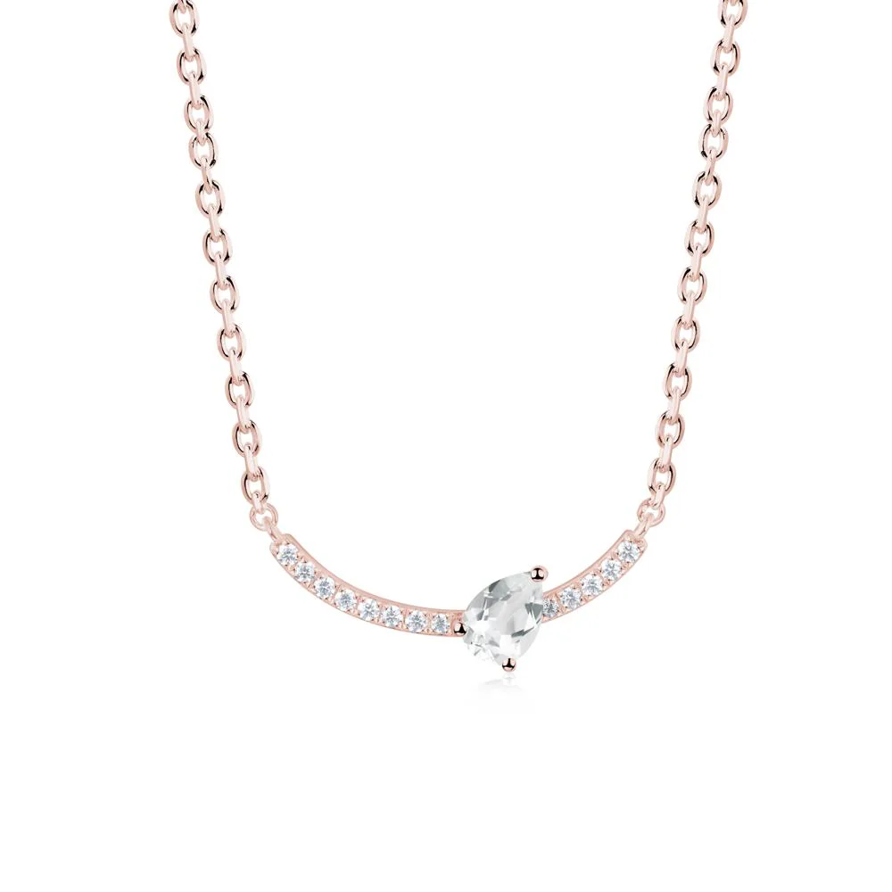 Pear White Topaz Smile Necklace - Image 5