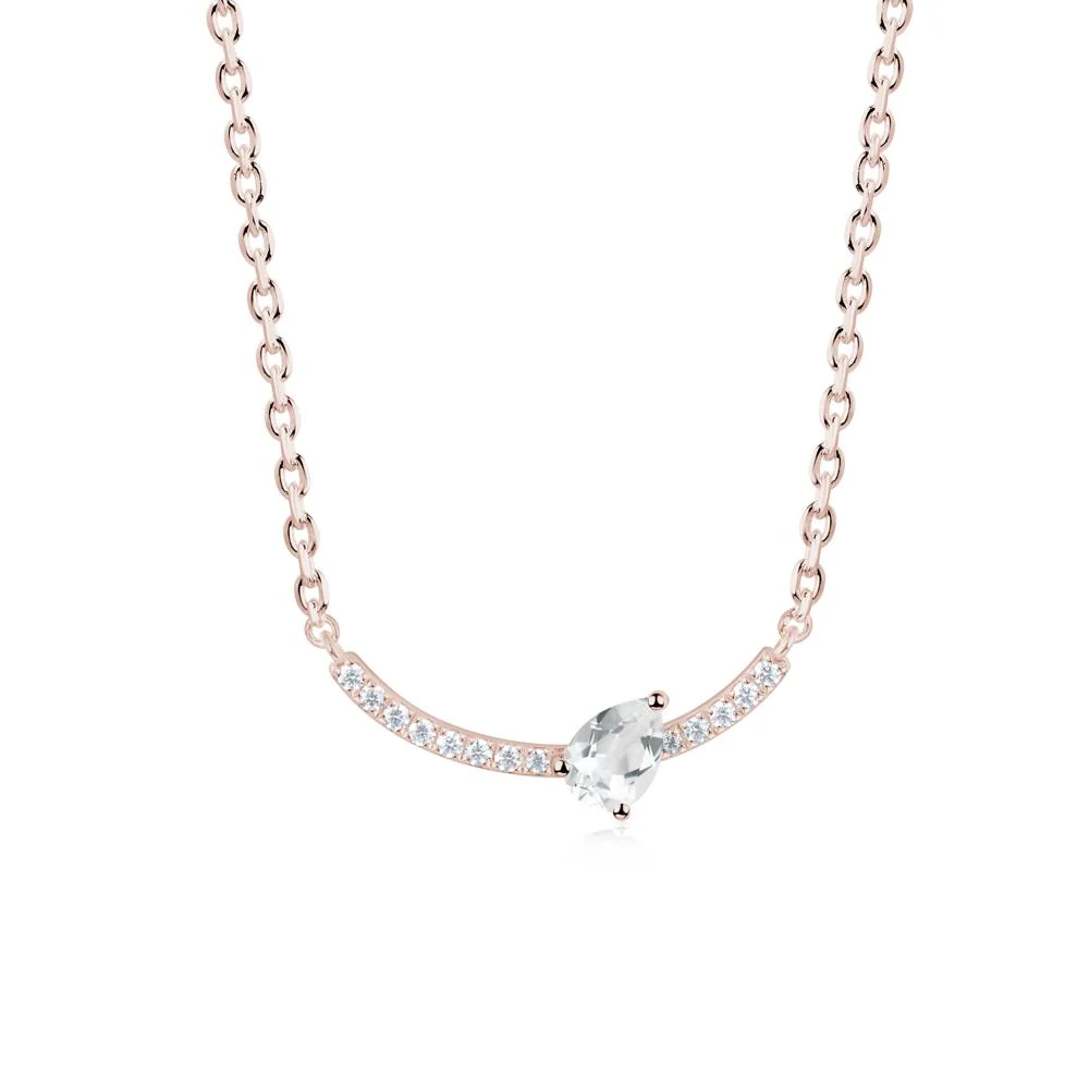 Pear White Topaz Smile Necklace - Image 6