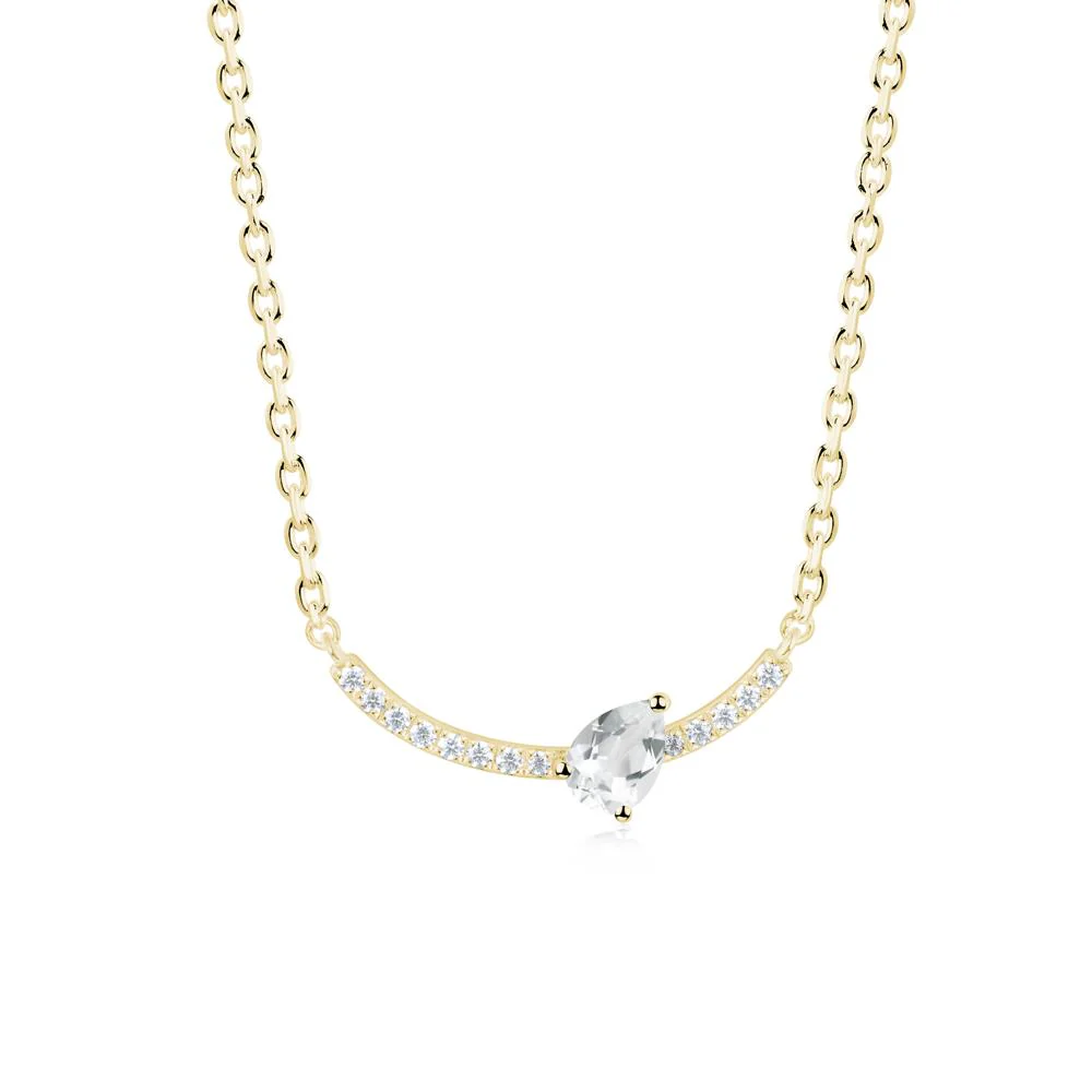 Pear White Topaz Smile Necklace - Image 8
