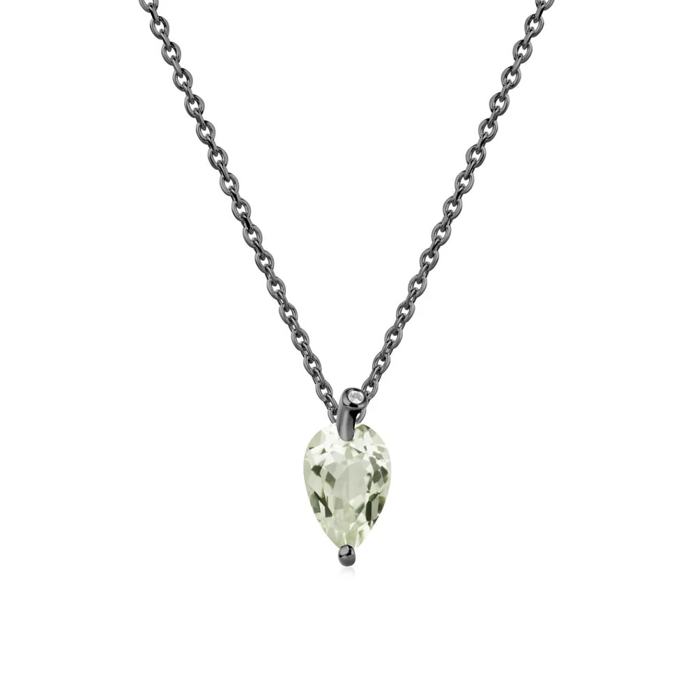 Pear Shaped Green Amethyst Leaf Necklace - Image 8