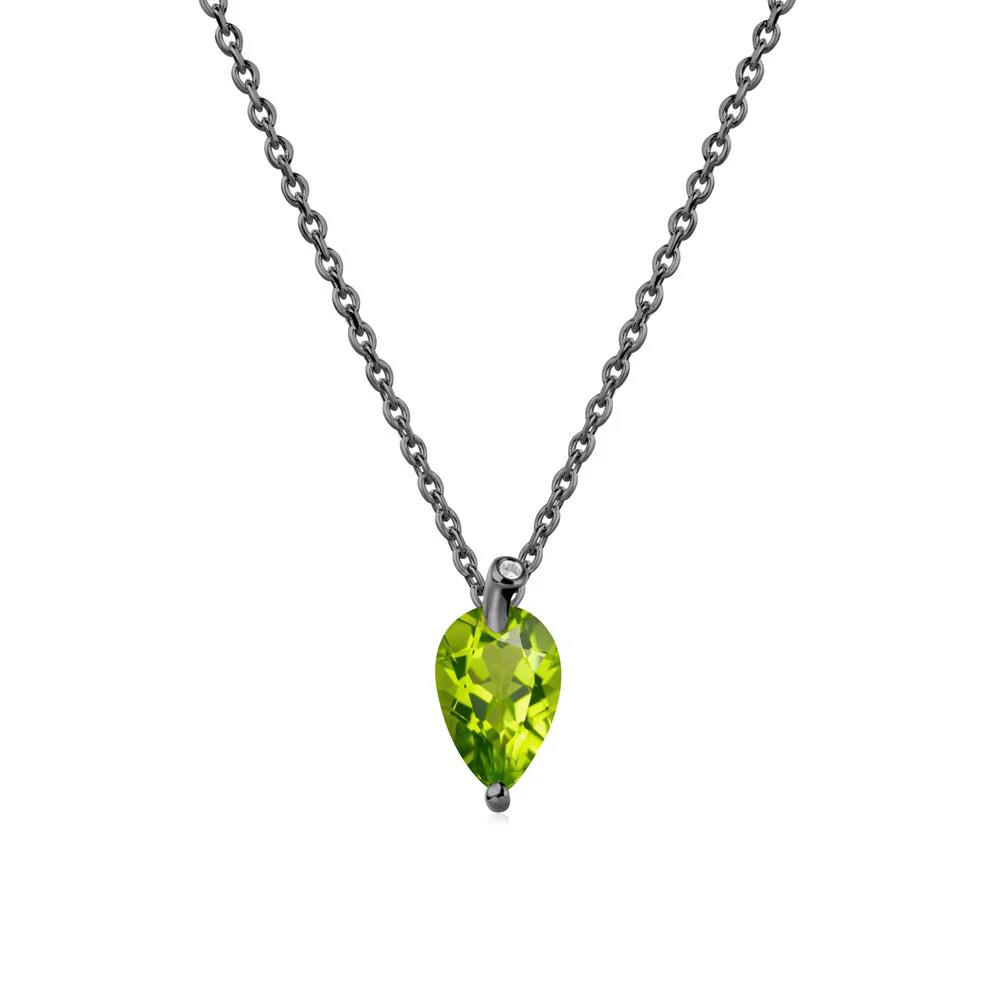 Pear Shaped Peridot Leaf Necklace