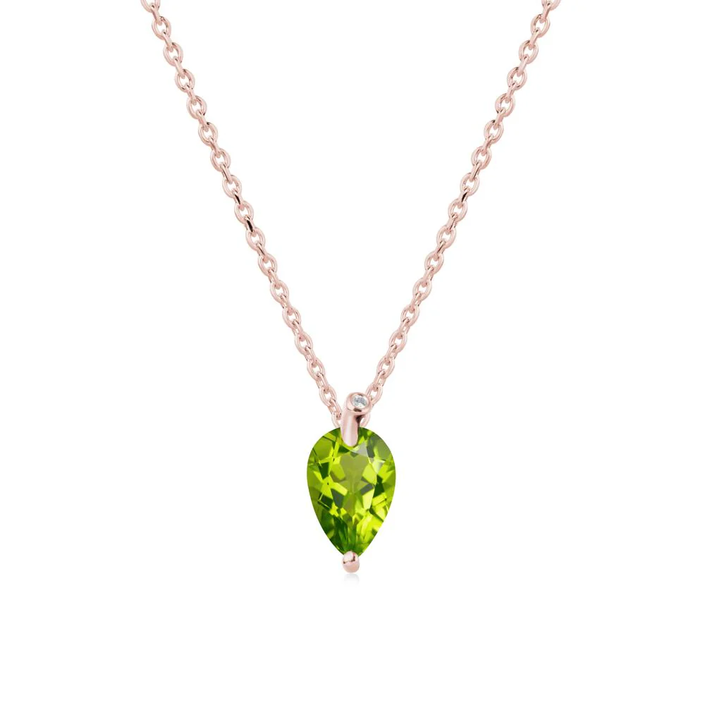 Pear Shaped Peridot Leaf Necklace - Image 5