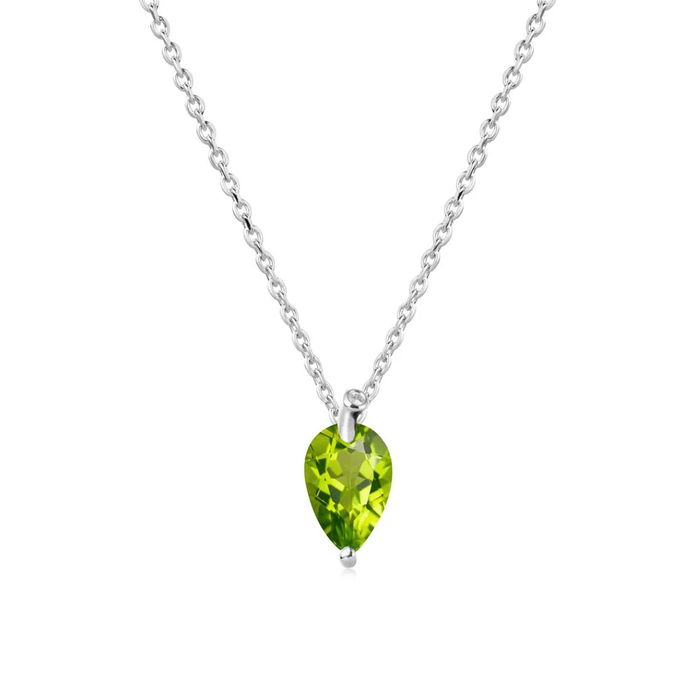 Pear Shaped Peridot Leaf Necklace - Image 6