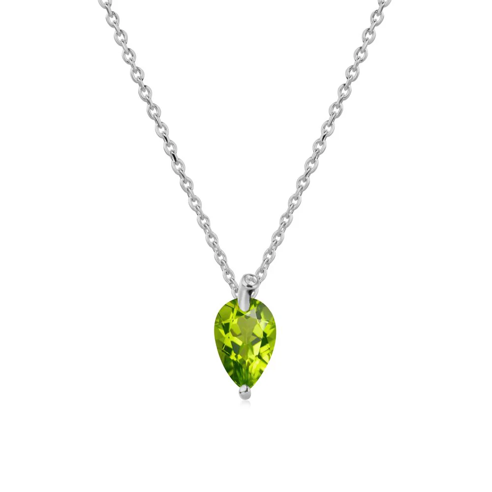 Pear Shaped Peridot Leaf Necklace - Image 8