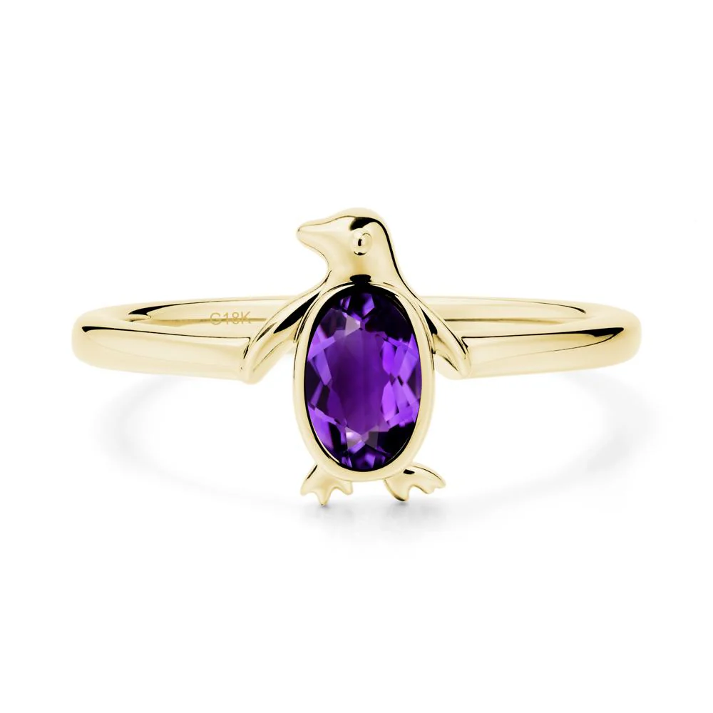 Penguin Inspired Bezel Setting Amethyst Ring - Image 7