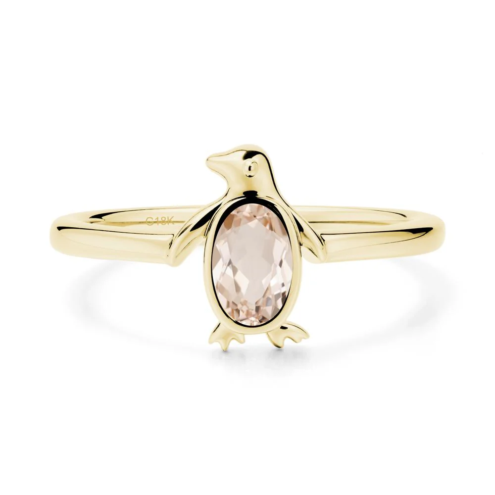 Penguin Inspired Bezel Setting Morganite Ring - Image 6