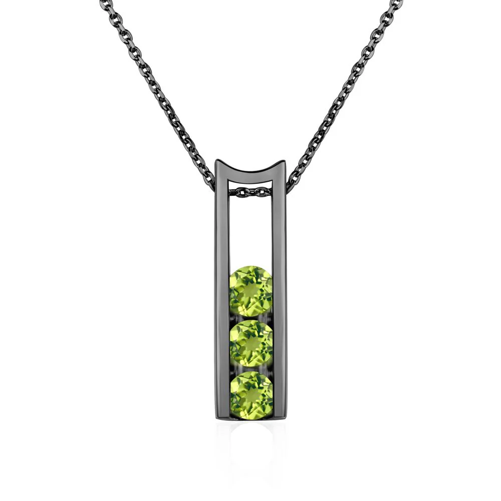 Peridot 3 Stones Mothers Necklace - Image 3