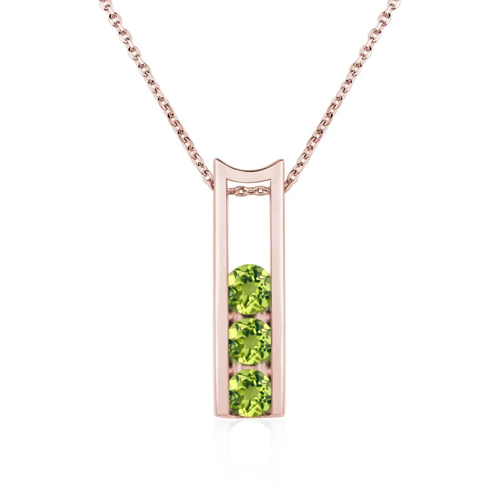 Peridot 3 Stones Mothers Necklace - Image 9