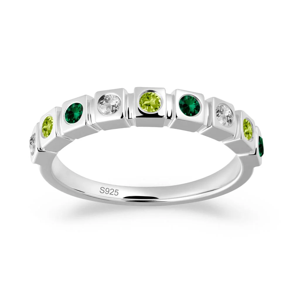 Peridot and Emerald and White Topaz Multi-Stone Ring - Image 4