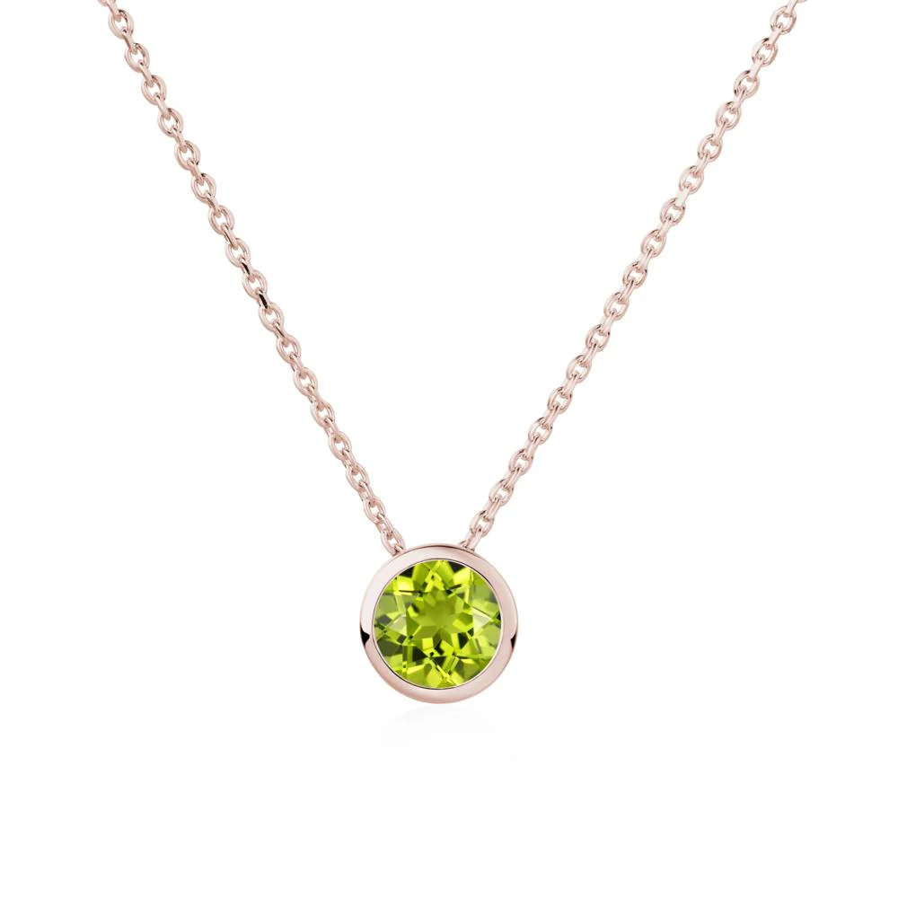 Peridot Bezel Solitaire Necklace - Image 8